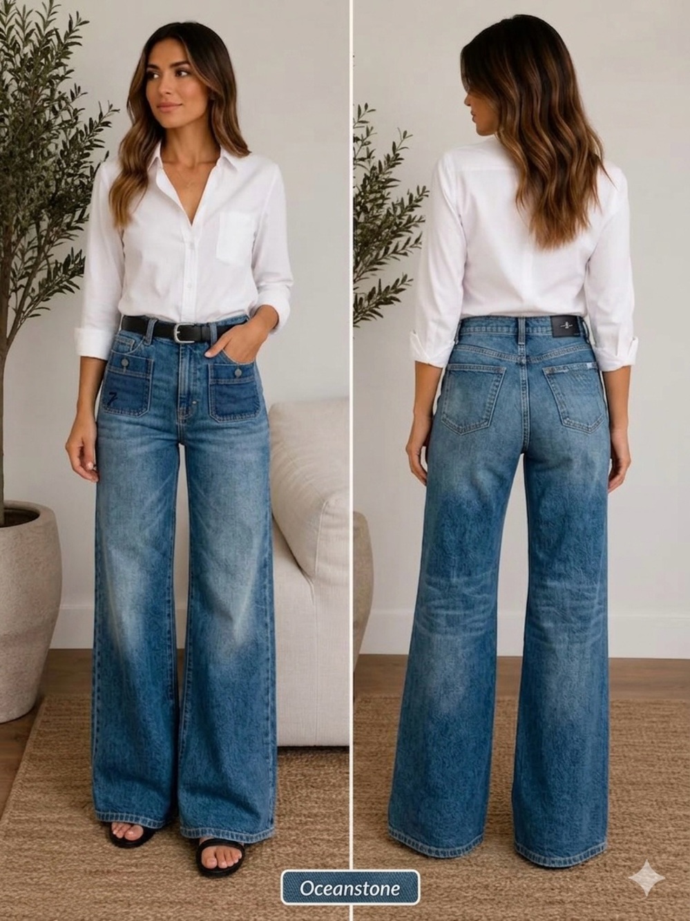 7 For All Mankind Modern Dojo Petite Jeans – Oceanstone Wash – Size 24 NWT